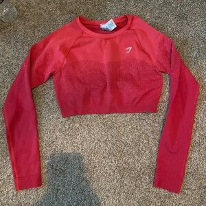 Gymshark Women's Red Long Sleeve Crop Top